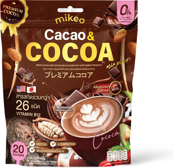 MIKEO Cacao & Cocoa Mix Plus product packaging